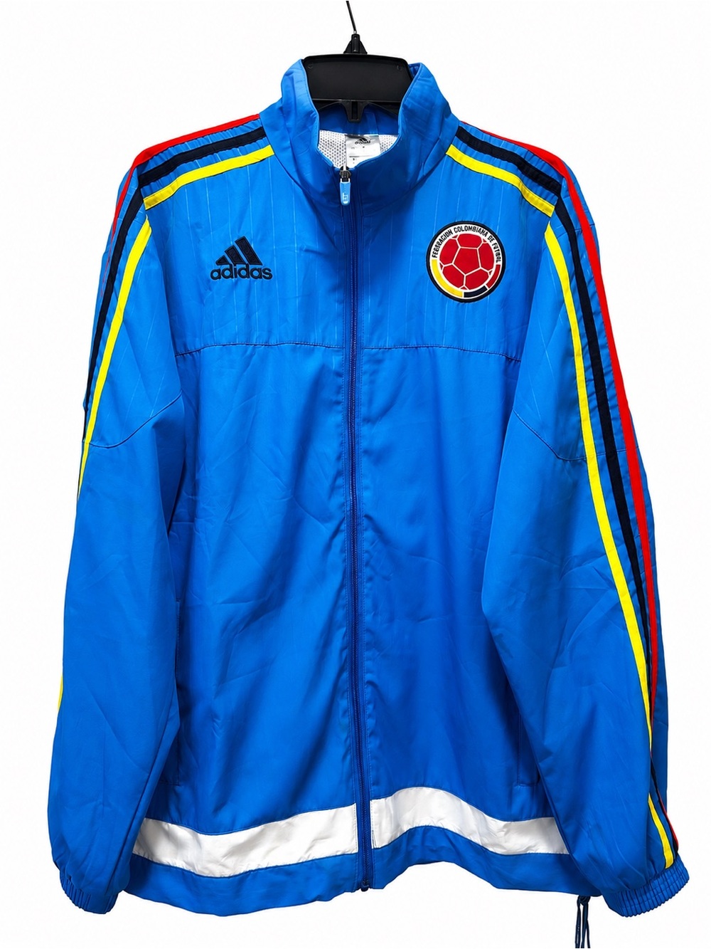 adidas Bright Blue Track Jacket with Yellow Trim